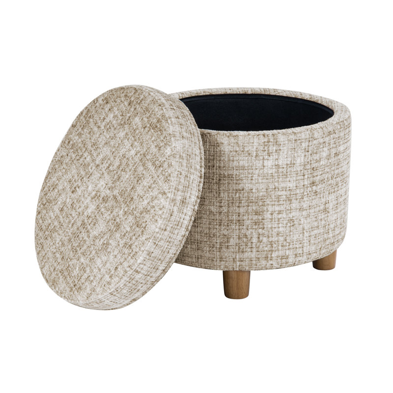 Repose-pieds Mayen, Cream Textural Woven