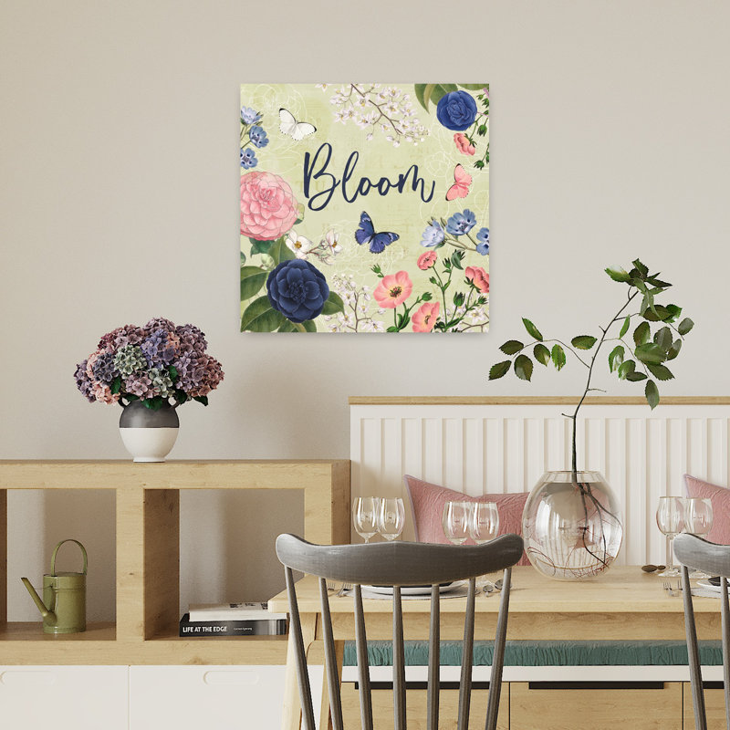 Indigo Garden II, art floral, H 18 po x l 18 po