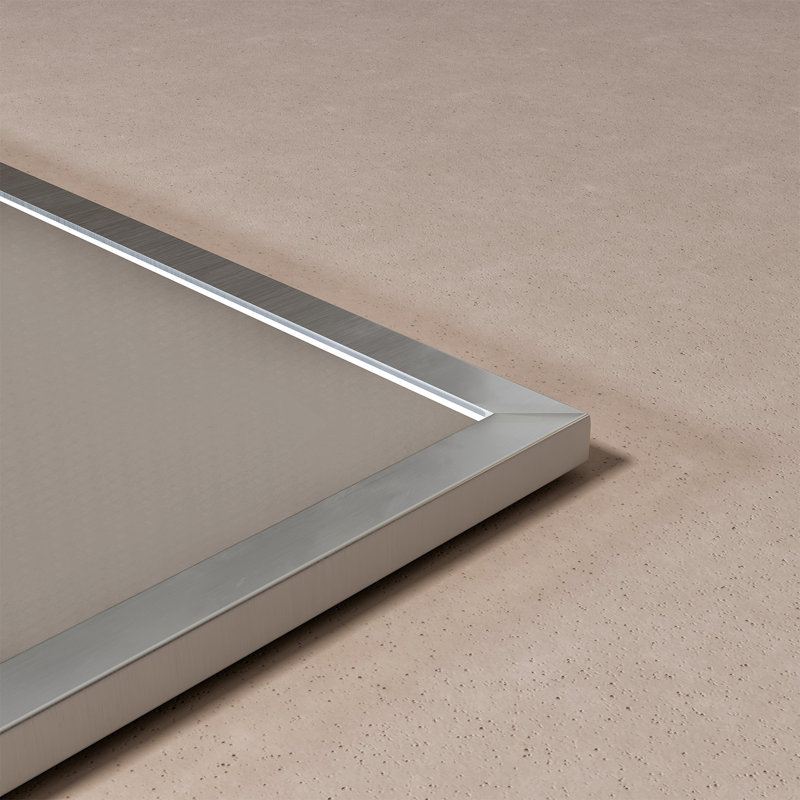 Hurtsboro Modern & Contemporary Bathroom/Vanity Mirror, Brushed Silver, 48" L x 30" W