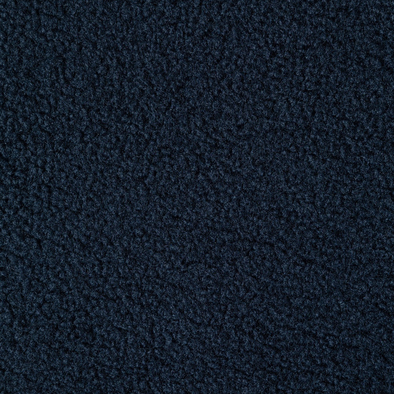 Canapé surélevé pour chien avec pieds en bois massif et dossier en bois cintré, coussin en cachemire, Bleu foncé / noyer