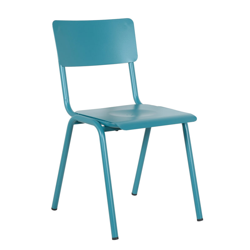 Chaise d'appoint empilable pour patio, Bleu sarcelle givré