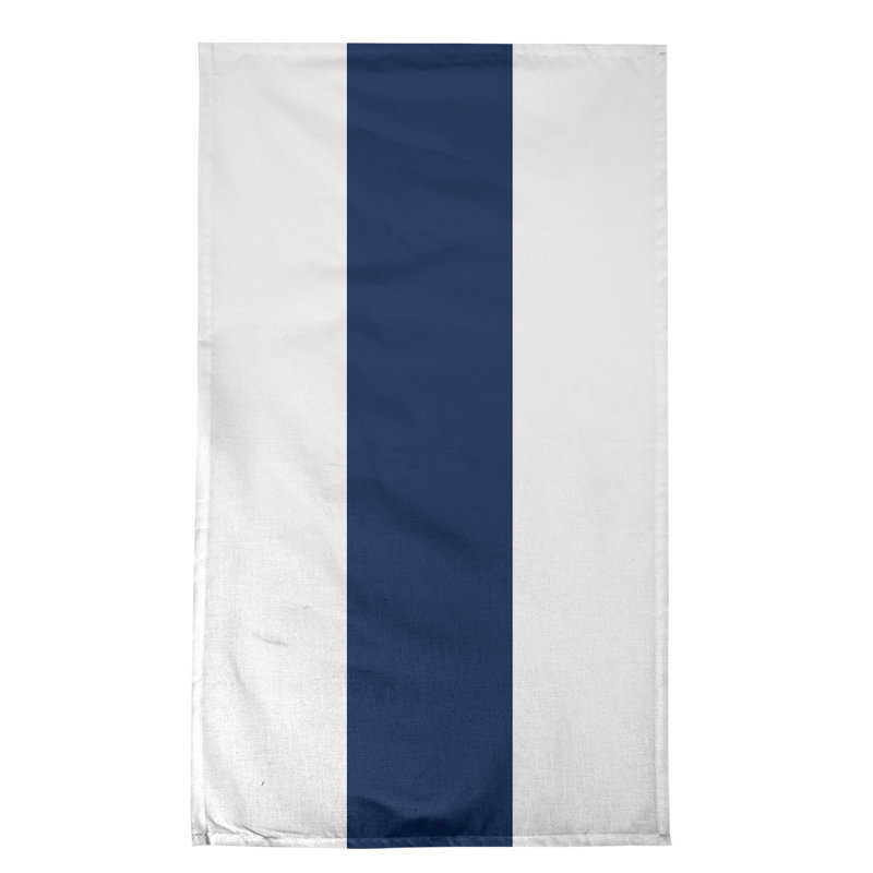 Stripe Tea Towel Kitchen Towel, Cotton Twill, White/Navy Blue Milwaukee Baseball