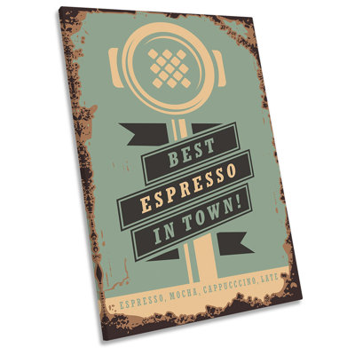 Best Coffee Espresso Kitchen - Wrapped Canvas Print