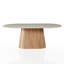 Ensemble de table de salle à manger et de service en bois fritté 2 pièces avec base piédestal incurvée Barnathan