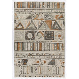 Nimah Abstract Area Rug in Ivory/Brown