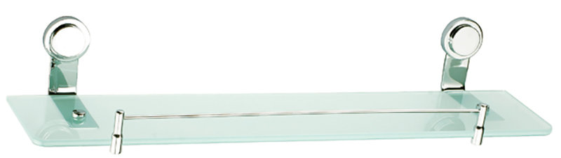 Button Series Metal Bracket Shelf, Satin Nickel