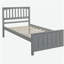 Lit plateforme en bois simple, gris