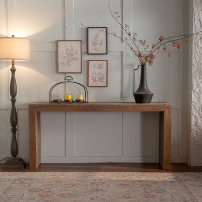 Retro Solid Wood Console Table for Entryway or Living Room