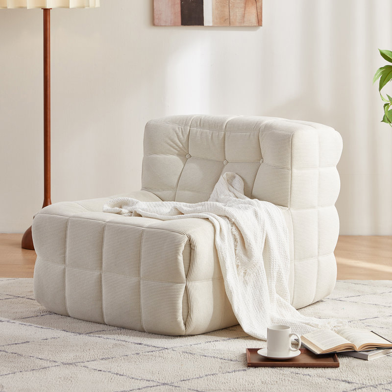 31.5'' Wide Accent Chair, White Velvet