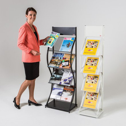 Metal Free Standing Magazine Rack, Black