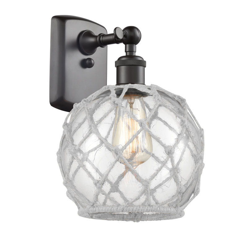 Applique murale articulée à 1 lumière Larocque, Ampoule DEL 6 watts Vinage, Transparent avec cordon blanc, Bronze huilé