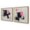 16" x 16" Graphite Pink Fusion Set of 2 Print on Archival Matte Paper in a Weathered Zinc Frame