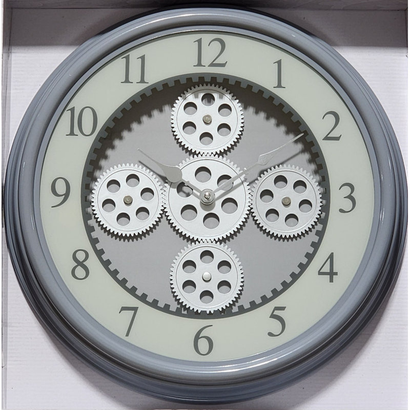 Horloge murale 18 po Jaylan, gris