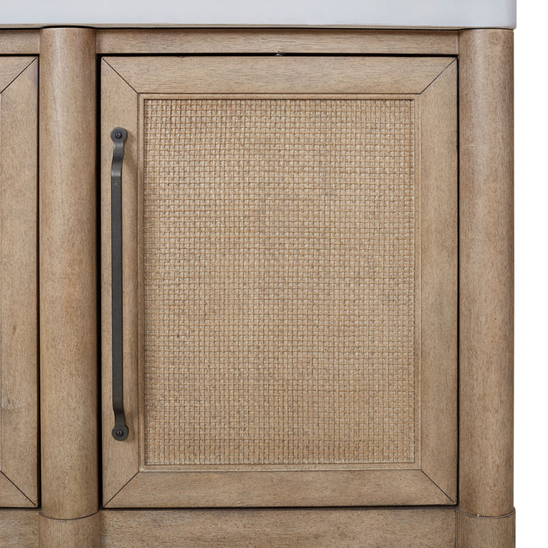 Cement Topped Server With Cane Insets