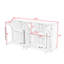Buffet 4 portes en verre arqué avec tablettes réglables et gestion des câbles-314265397