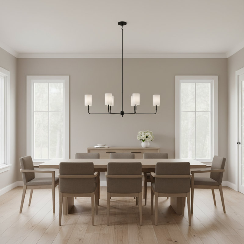 Rowley 6 - Light Dimmable Classic / Traditional Chandelier, Midnight Black