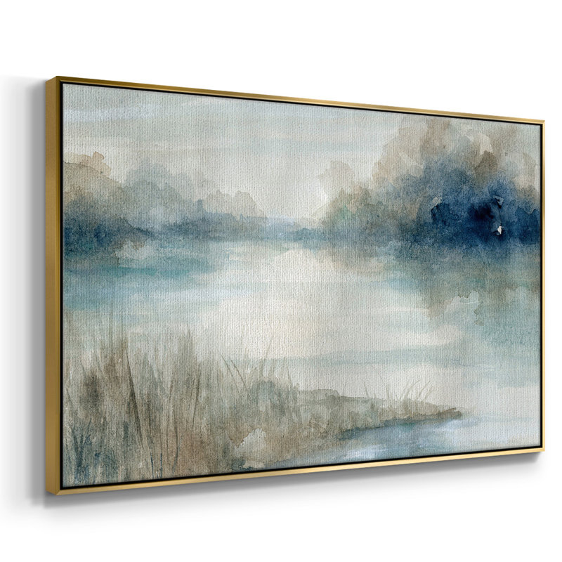 «Still Evening Waters», toile tendue avec châssis, H 37 po x l 25 po x P 2 po, Or
