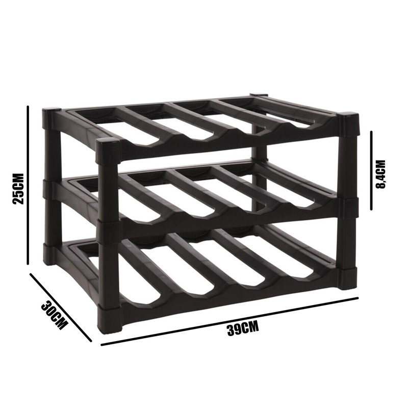 Fordbridge 12 Bottle Tabletop Wine Bottle Rack Black