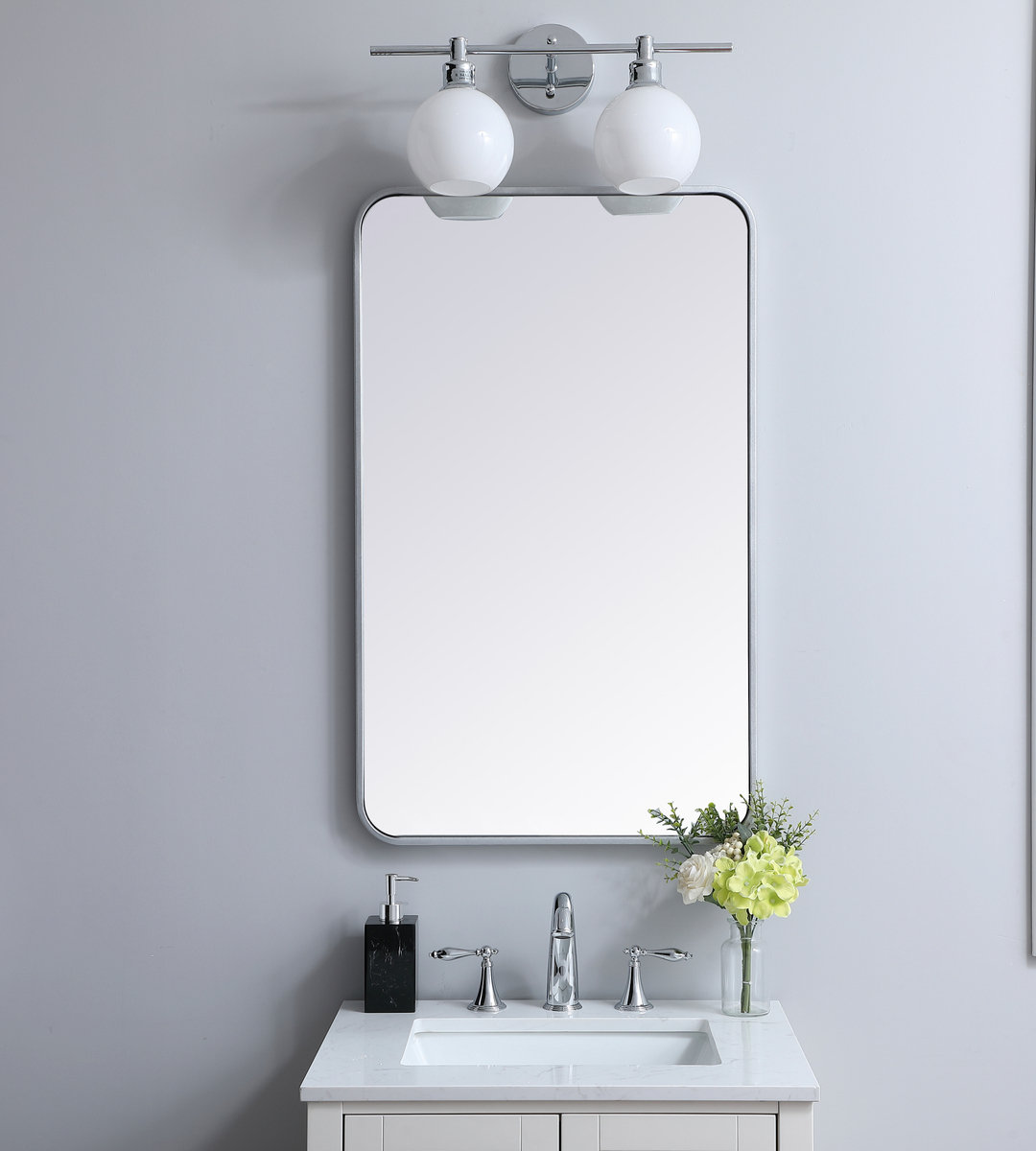 Sabine Accent Mirror, Silver, 36" x 22"