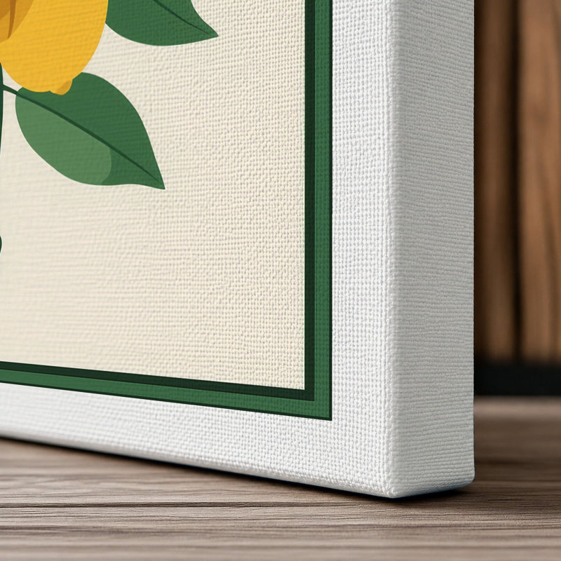 Lemon Study Botanical - Wrapped Canvas, White Border, 30x20 - 76.2 x 50.8 cm