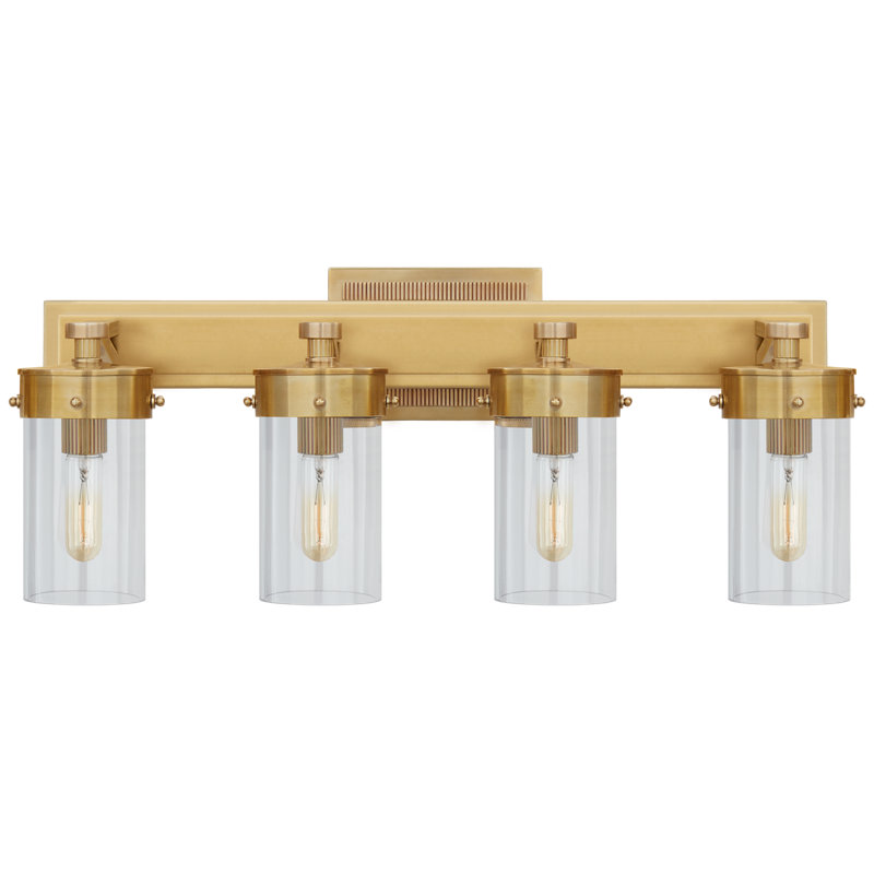 Thomas O'Brien Marais Four-Light Bath Sconce, Clear, Hand-Rubbed Antique Brass