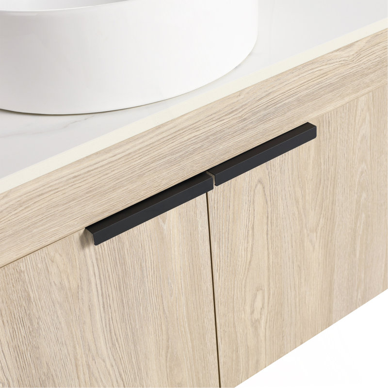 Ensemble de meuble-lavabo moderne 30 po avec lavabo en céramique, meuble-lavabo mural en chêne blanc avec porte à fermeture en douceur