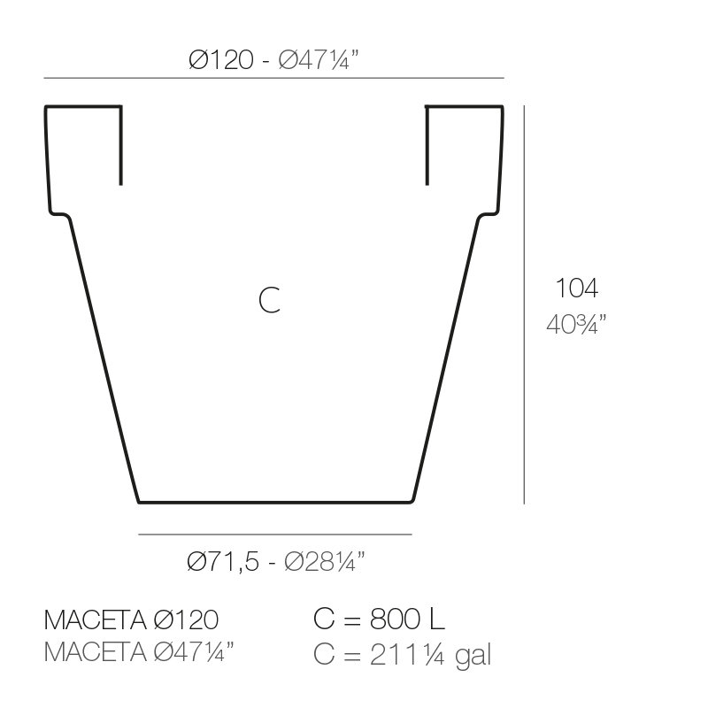 Maceta Resin Pot Planter, 40.75" H x 47.25" W x 47.25" D
