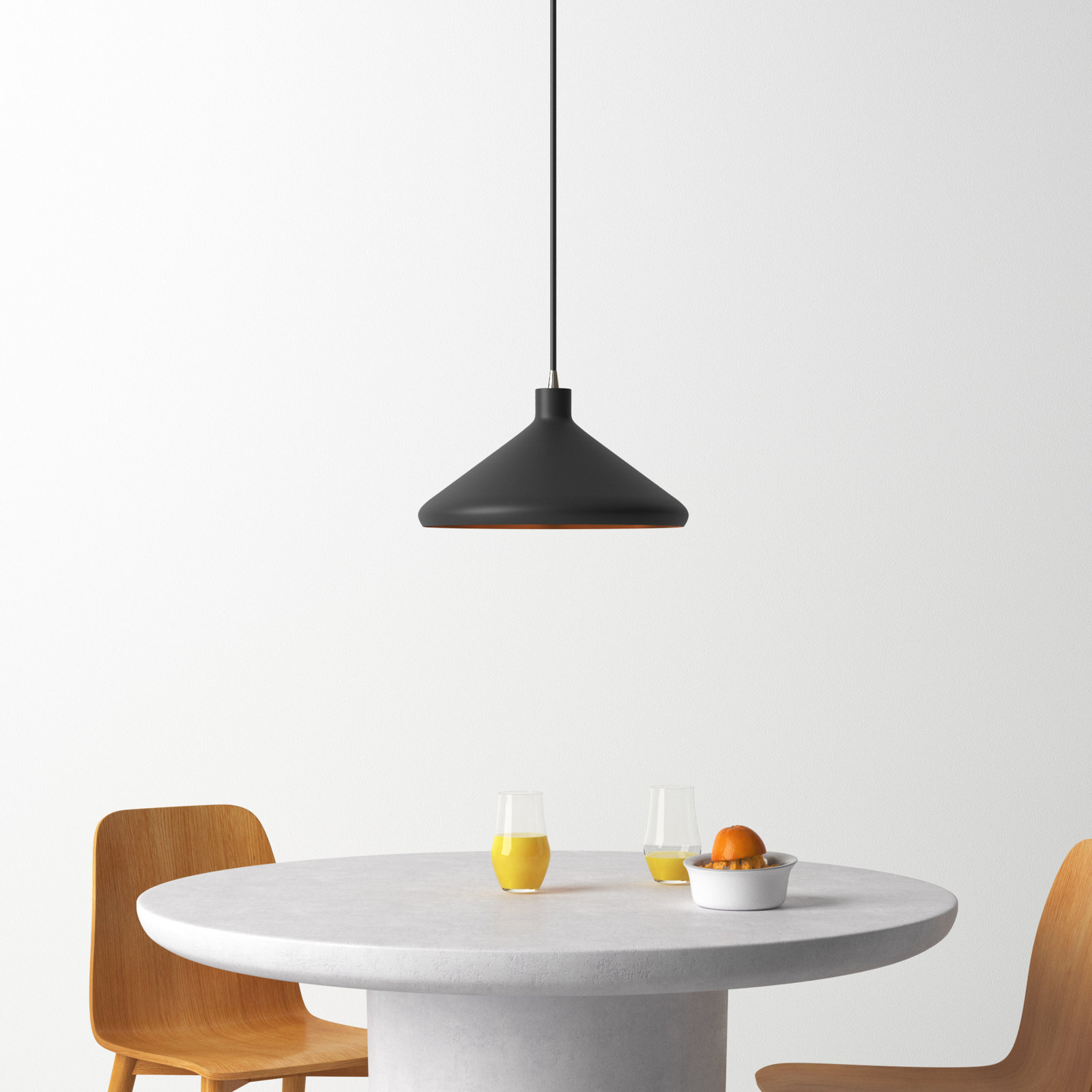 Schultz Dimmable Dome Single Light Pendant, Black, 13" H x 15.25" W x 15.25" D