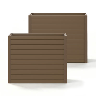 Outdoor All-Weather Long Box Planter (Set of 2)