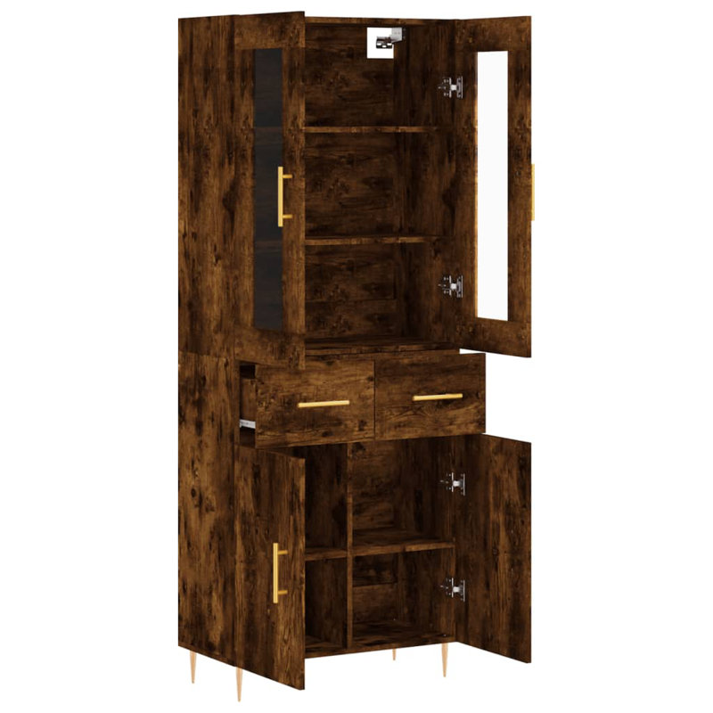 Motour 69.5cm Wide Highboard, Smoked Oak