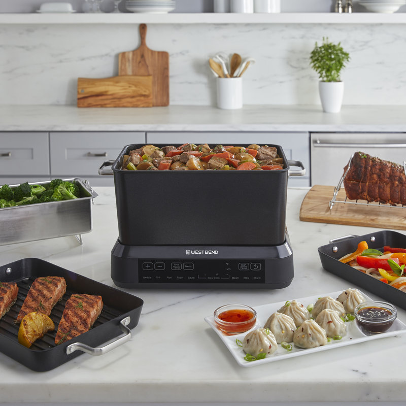 West Bend 6-Quart Black Non-Stick Versatility Cooker with Digital Display