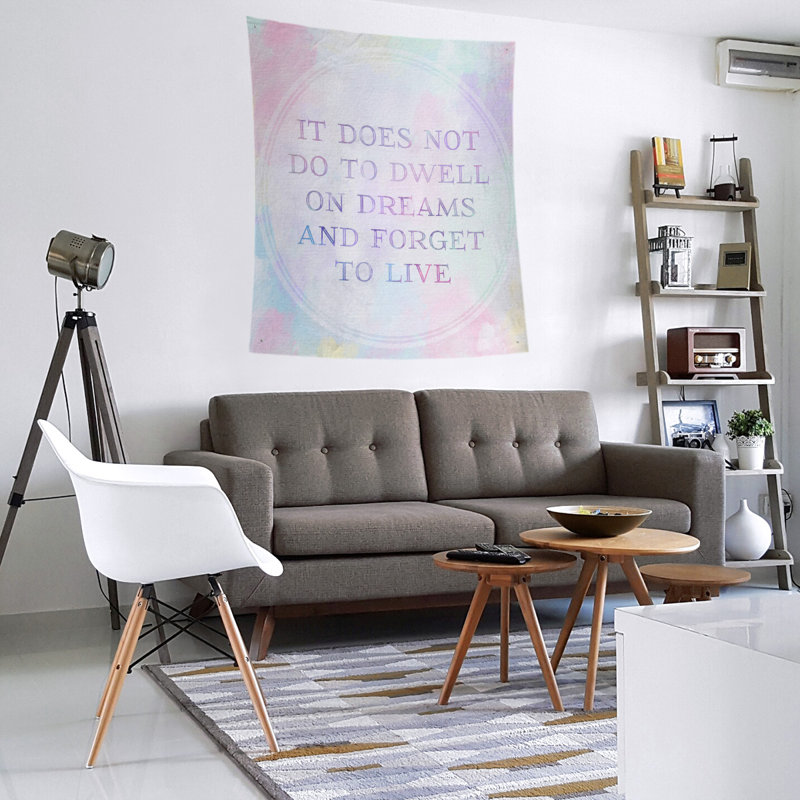 Tapisserie en polyester de guillemet de vie, H 104 po x l 88 po