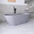 63'' Solid Surface Freestanding Soaking Bathtub In Matte Gray