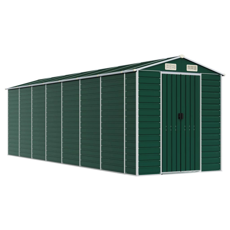 Grande remise en acier galvanisé Vidaxl, Vert, H 78 po x l 252 po x P 75,2 po