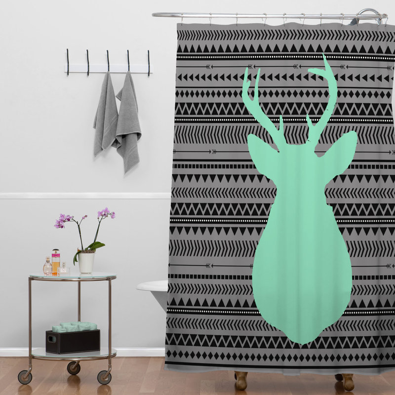 Rideau de douche simple Stockede Deer and Aztec