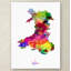 « galles aquarelle map », reproduction d’impression sur toile tendue-15723056