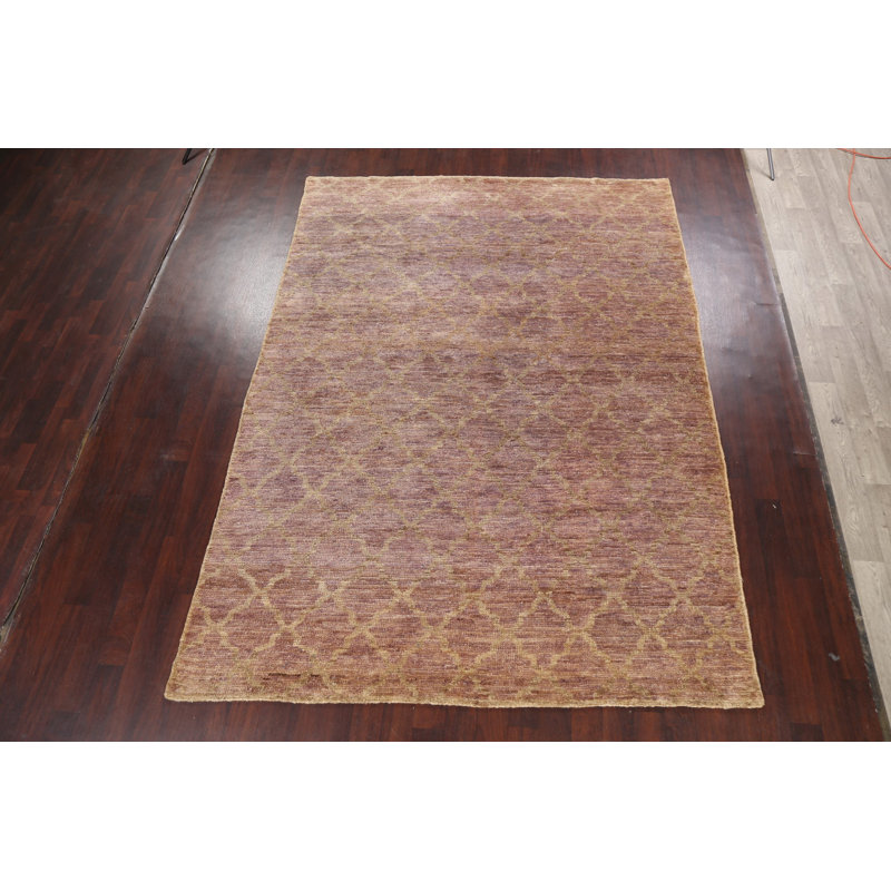 Tapis oriental à motif treillis abstrait 8 x 11