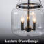 Lustre tambour 3 lumières avec abat-jour en verre transparent Kaeson-885733686
