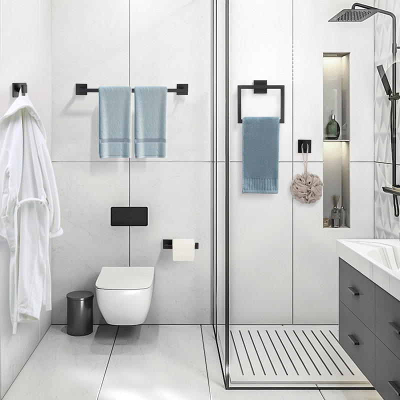5 - Piece Bathroom Hardware Set, Matte Black