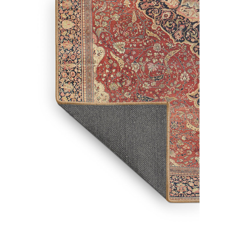Tapis traditionnel brun / noir / orange Danyale, Rectangle 5 pi x 7 pi