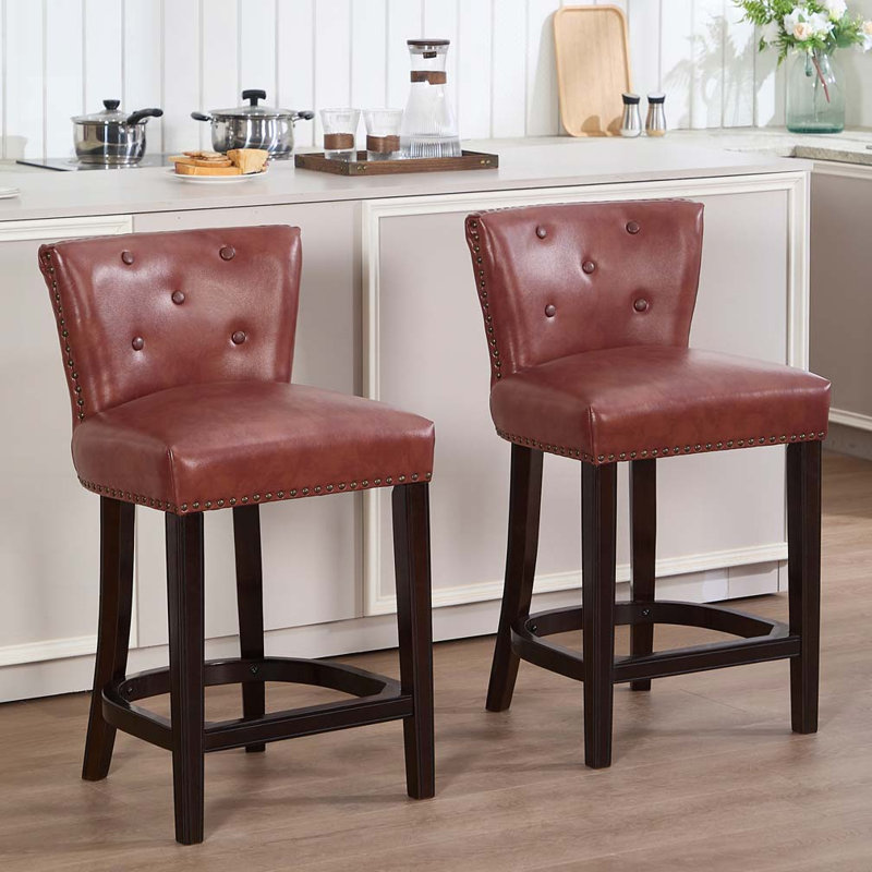 Tabourets de bar en similicuir, Tabouret de comptoir (siège d'une hauteur de 25,6