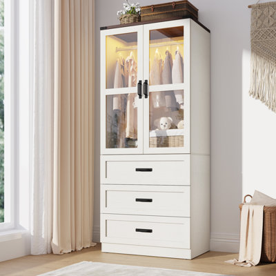 Armoire-penderie à porte en verre Farmhouse