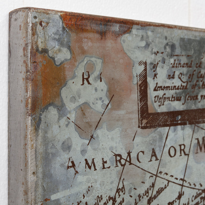 Retro Airplane Mixed Media Iron Wall Art on Canvas