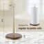 Metal and Solid Wood Freestanding Paper Towel Holder