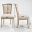 Chaises de salle à manger de style champêtre français, rembourrées avec un dossier en forme de T, des techniques de tréfilage et de sculpture, démontables pour un rangement facile et une utilisation polyvalente dans les salons, les cuisines et les r