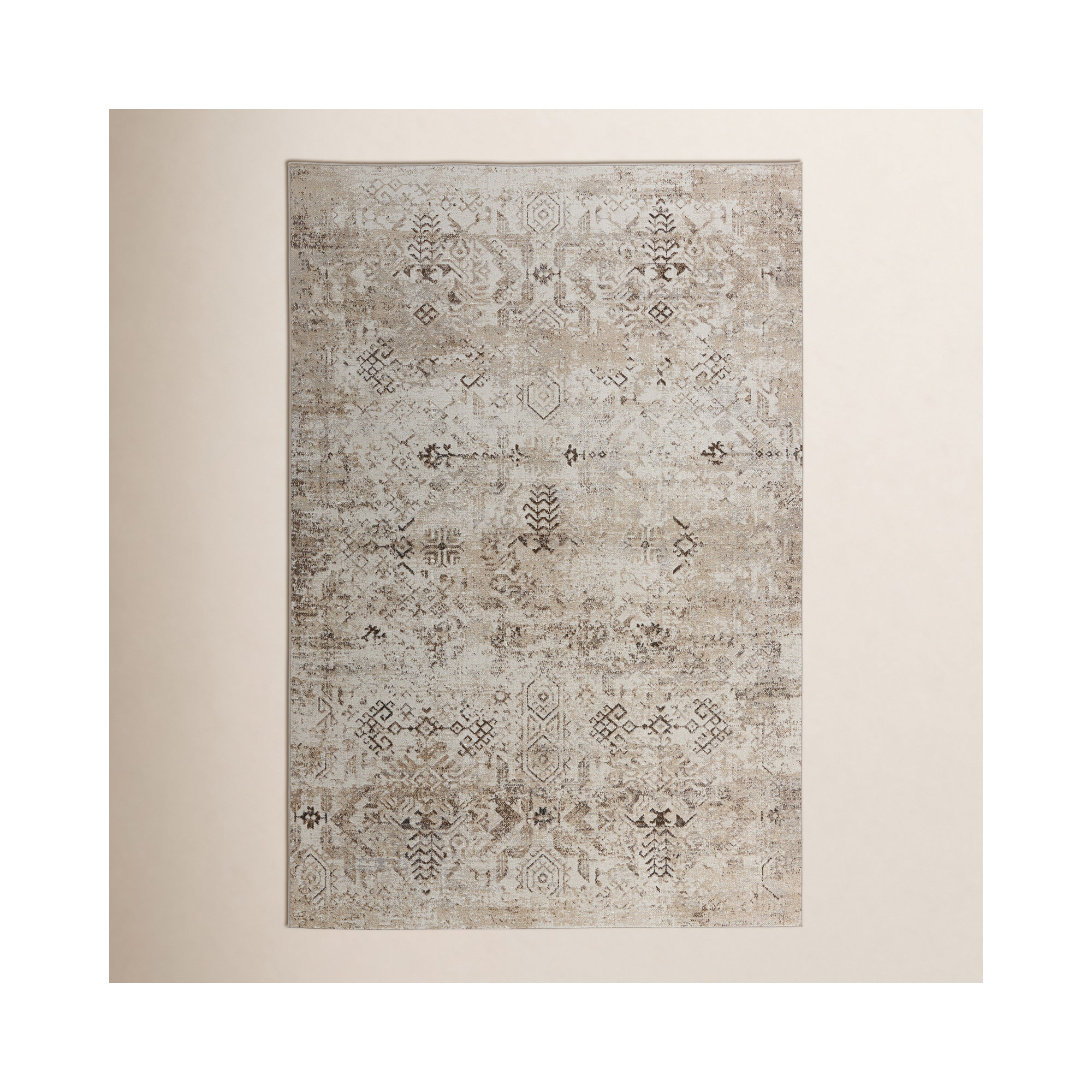 Phoebe Brown/Cream Rug, Rectangle 7'10" x 10'