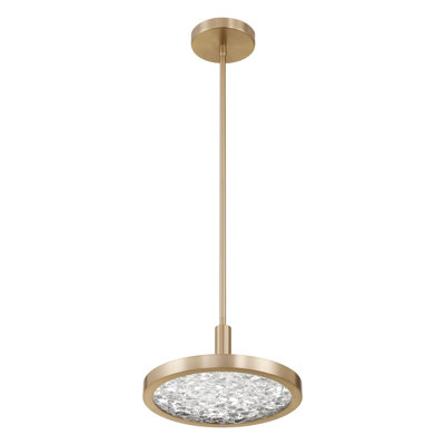 Jerold 12-inch Champagne Gold 5CCT LED Convertible Pendant with Clear Water Glass