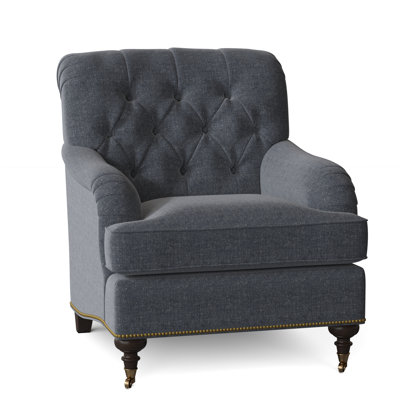 Fauteuil à coussin en duvet capitonné Devan