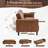 82.7'' Faux Leather Convertible Sofa, Mid Century Modern Leather Futon Sofa Bed with Adjustable Backrest & Storage Pocket-1970092034