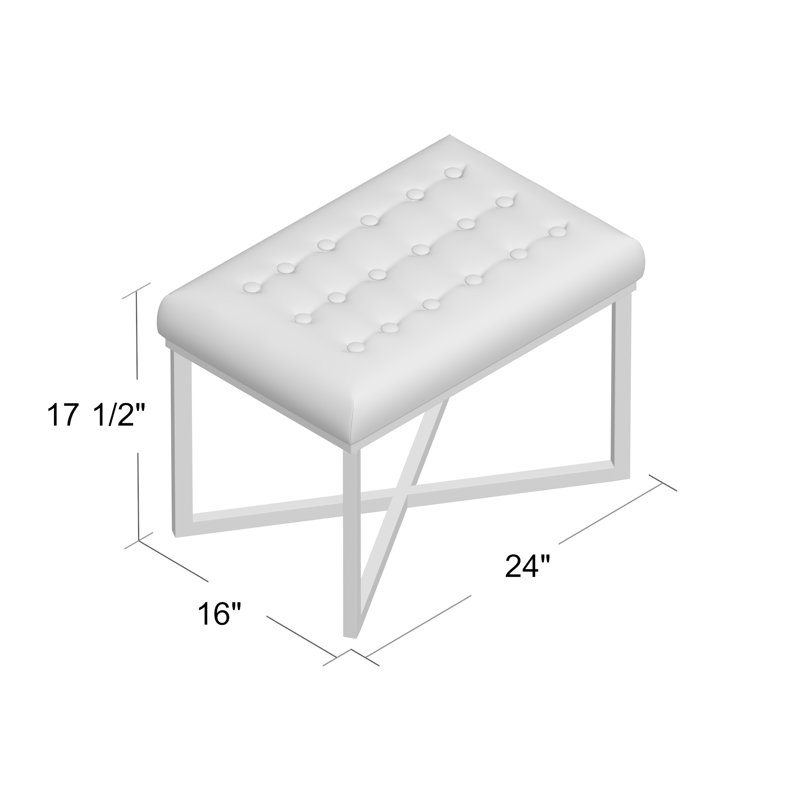 Mikey 24'' Wide Velvet Tufted Rectangle Standard Ottoman